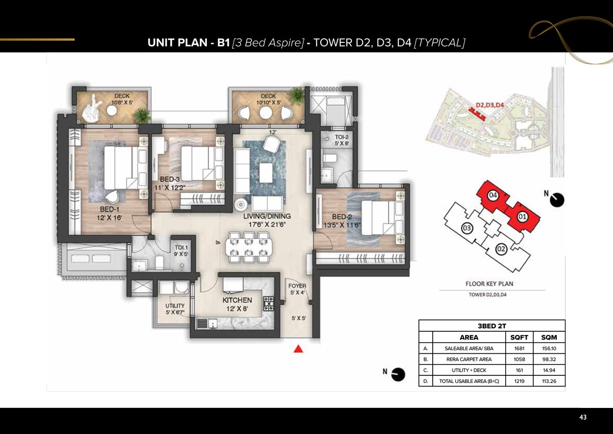 3 BHK Floor Plan